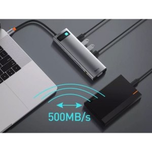  هاب تایپ سی 11 پورت بیسوس مدل Baseus Metal Gleam 11 in 1 Multifunctional Type-C HUB 100W CAHUB-CT0G 