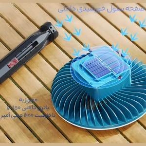 چراغ کمپینگ و پنکه شارژی صفحه خورشیدی اسمایلینگ شارک مدل LY-0264