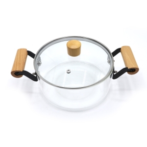 قابلمه پیرکس دسته چوبی ظرفیت 2.5 لیتری