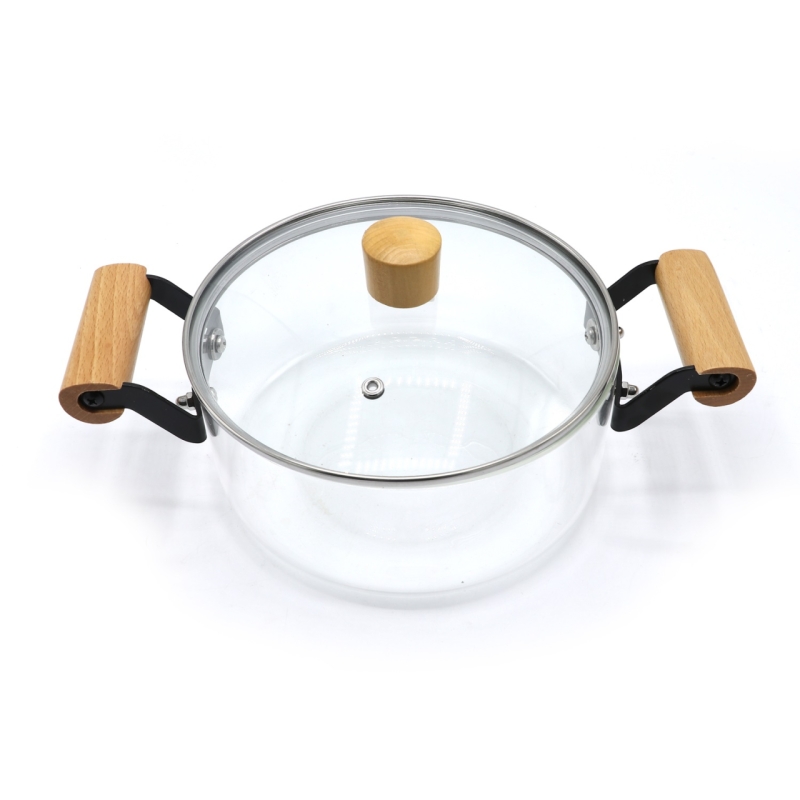 قابلمه پیرکس دسته چوبی ظرفیت 2.5 لیتری