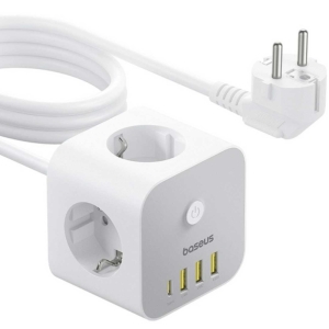  چندراهی برق سه سوکت 4000 وات، سه یو‌اس‌بی و یک تایپ‌سی 20 وات بیسوس مدل E00066401213-00 