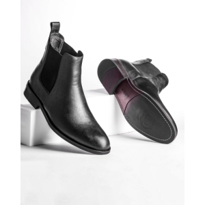 پوتین مردانه چرم نعمتی رسمی مدل 2024 کشی مشکی 