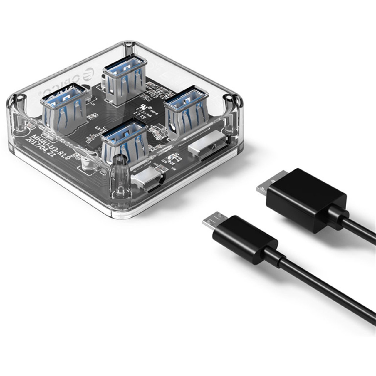  هاب USB 3.0 چهار پورت طرح شفاف اوریکو مدل MH4UC-U3 