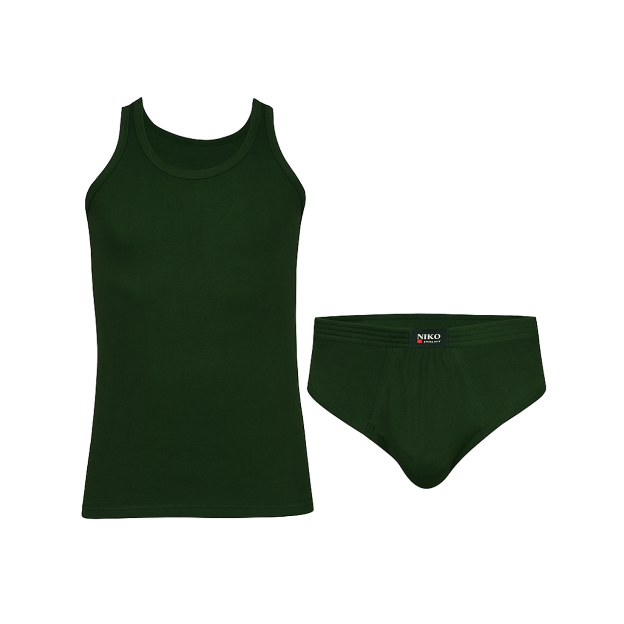 ست شورت و زیرپوش بدون آستین یقه گرد مردانه نیکو کد SL-1954 رنگ سدری