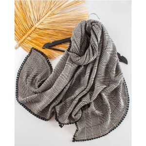 شال زنانه پلیسه نخ دور عدسی پاییزه - طرح شیلا