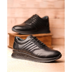 کفش مردانه چرم نعمتی اسپرت مدل easy go بندی مشکی 