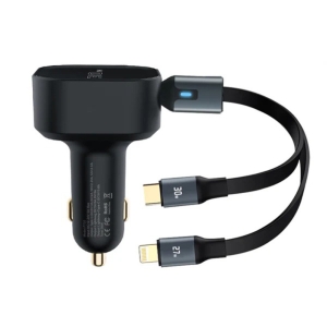  شارژر فندکی فست شارژ ماشین 30 وات تایپ سی و لایتنینگ پرووان مدل PCG26 