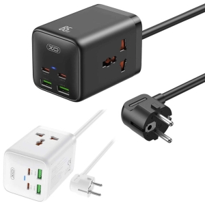  چندراهی دو سوکت برق، دو تایپ سی و دو یو اس بی 65 وات ایکس او مدل WL24 