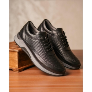 کفش مردانه چرم نعمتی اسپرت مدل g1 بندی مشکی 