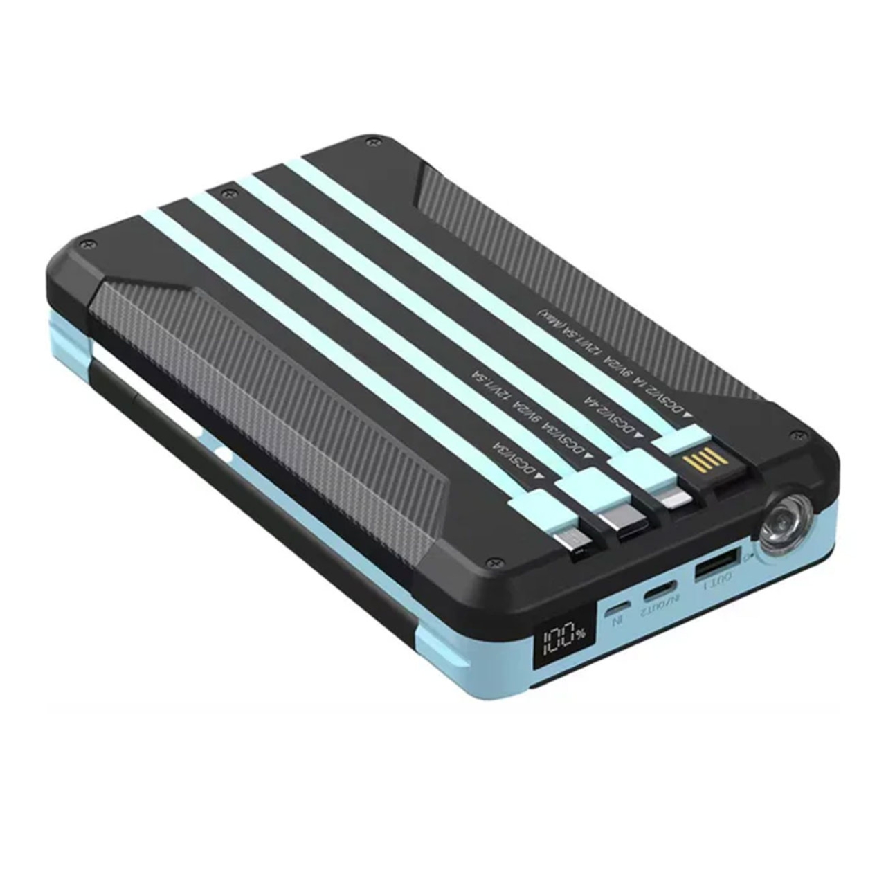  پاوربانک خورشیدی تایپ‌سی و یواس‌بی و لایتنینگ 20 وات 16000 میلی‌آمپرساعت پاورولوژی مدل PP070-PPBCHA70-BK 