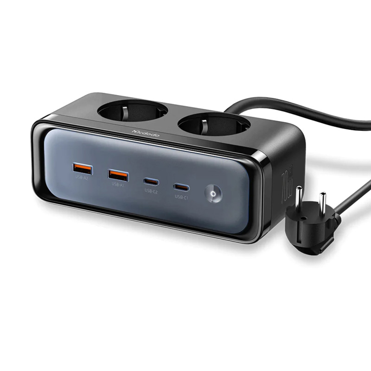  چندراهی و محافظ برق 2 سوکت، 2 یو اس بی و 2 تایپ سی 70 وات مک دودو 70 وات مدل CH-461 