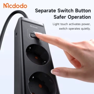  چندراهی برق 2500 وات سه سوکت، یک یو اس بی و دو تایپ سی 30 وات شارژ سریع رومیزی مک دودو مدل CH-062 