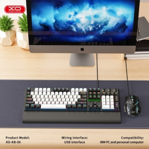  ست گیمینگ موس و کیبورد سیمی با نورپردازی RGB ایکس او مدل KB-06 