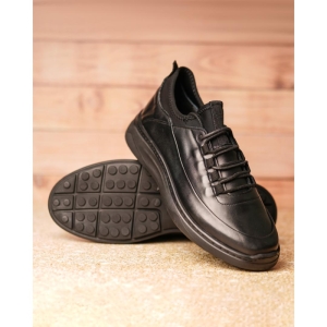 کفش مردانه چرم نعمتی اسپرت مدل pavel بندی جورابی مشکی 