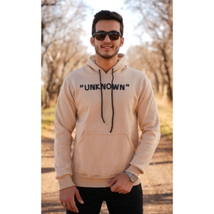 هودی مردانه پشت چاپ TIME داخل کرکی رنگ کرمی