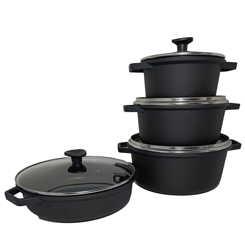 سرویس قابلمه و تابه آلومینیومی آر آی اف مدل Rose با روکش داخلی گرانیت 8 پارچه