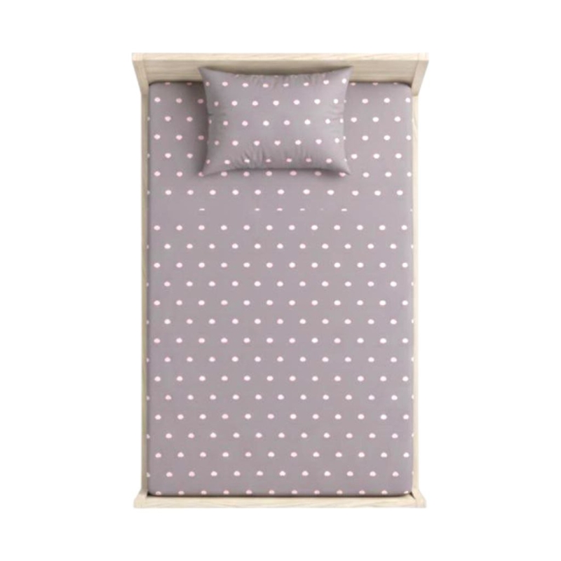 ست ملحفه کشدار و روبالشی طرح قلب سایز ۲۰۰*۹۰