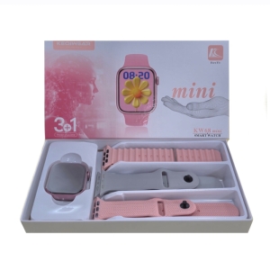 ساعت هوشمند مینی سری 10 مدل KW68 mini با 3 بند سیلیکونی