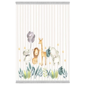 فرش پارچه‌ای دفه مدل فرشینه هازان مخمل طرح فانتزی کد 3273