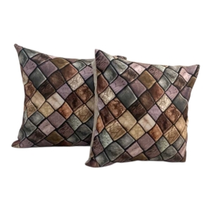 کاور کوسن مخمل طرح سنگفرش مجموعه ۲ عددی
