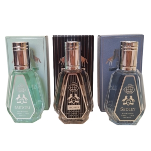 پک اقتصادی سه عددی عطر های مردانه فرگرانس ورد مدل مارلی پگاسوس, مارلی گرینلی,مارلی سدلی حجم 50میل