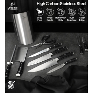 سرویس چاقو آشپزخانه 10 پارچه لایف اسمایل مدل NSEL-10