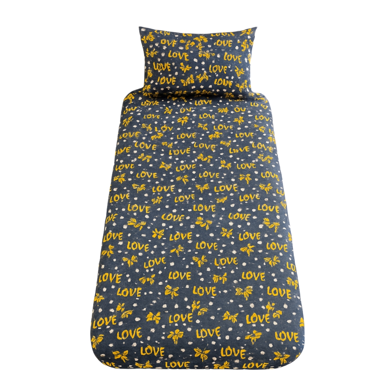 سرویس ملحفه تشک کشدار مدل Love یک نفره ۲تکه
