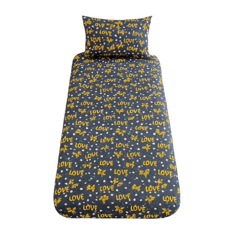 سرویس ملحفه تشک کشدار مدل Love یک نفره ۲تکه