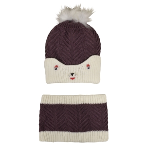 ست کلاه و شال گردن بافتنی بچگانه مدل 4365