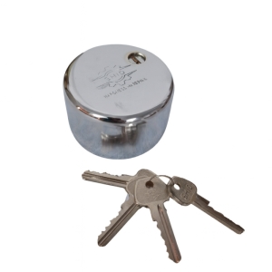 قفل گرد شید با کلید ۲ شیار پله ای - سایز 85*50 براق