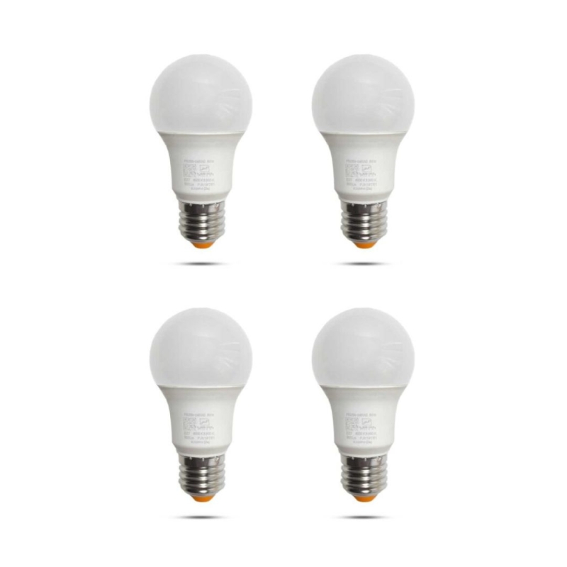 لامپ حبابی ال ای دی 7 وات نمانور مدل A55 پایه E27 مجموعه 4 عددی