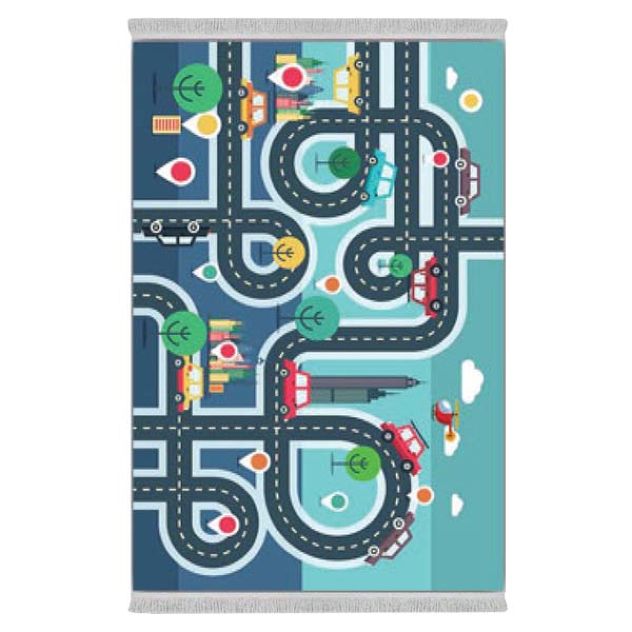 فرش پارچه‌ای دفه مدل فرشینه طرح فانتزی کد 8114