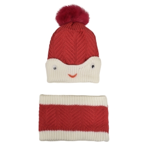 ست کلاه و شال گردن بافتنی بچگانه مدل 4365