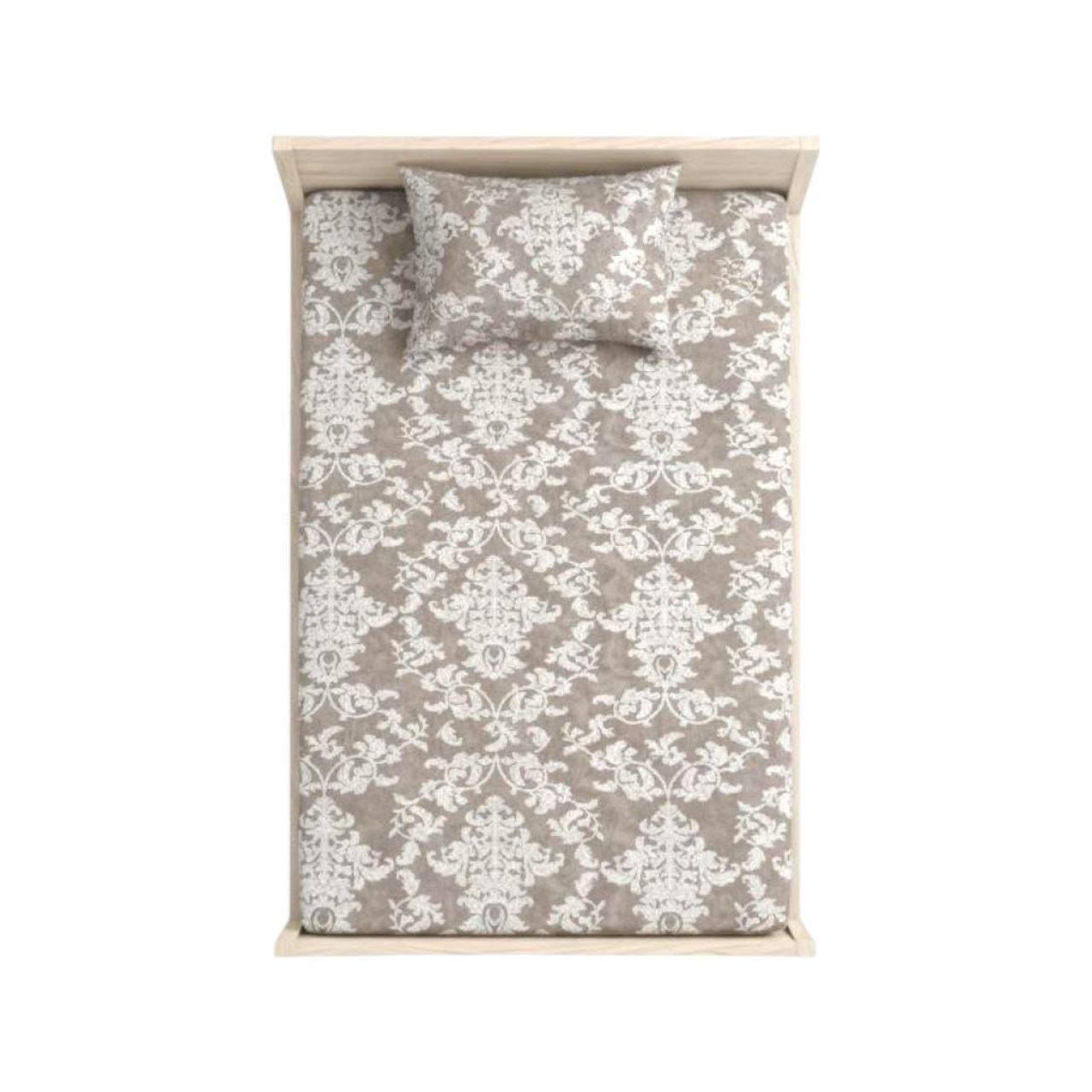 ملحفه کشدار و روبالشی یکنفره طرح الانزا سایز ۲۰۰*۹۰