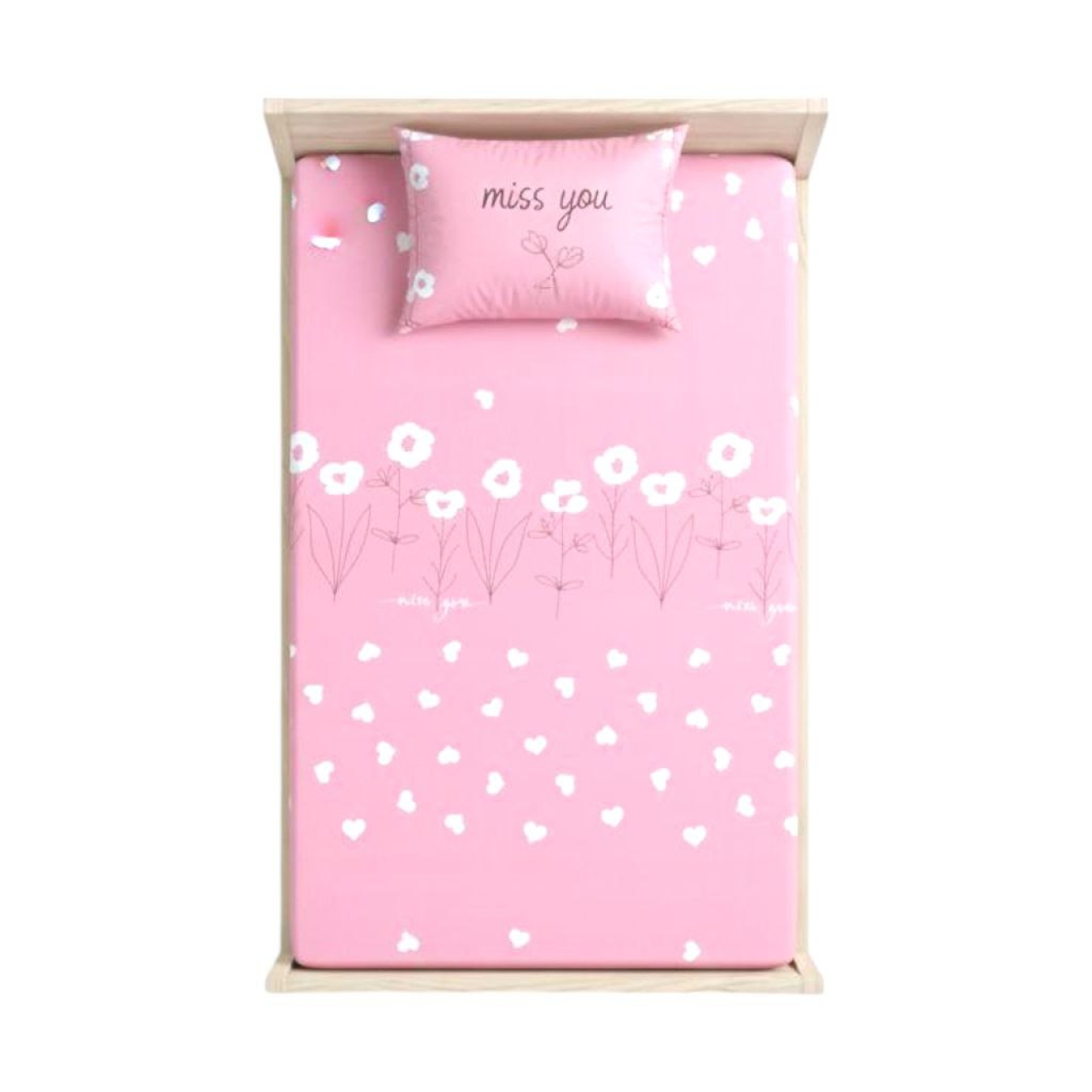 ست ملحفه و روبالشی تک نفره طرح بهار سایز ۲۰۰*۹۰