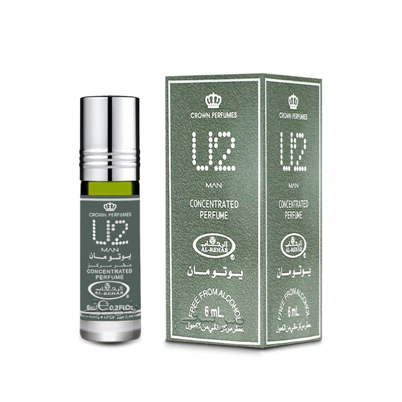 ادکلن مردانه الرحاب مدل U2 یوتومان حجم ۶ میل