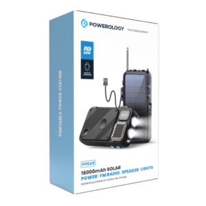 پاور بانک خورشیدی پاورولوژی مدل PP049 ظرفیت 16000 میلی‌آمپر