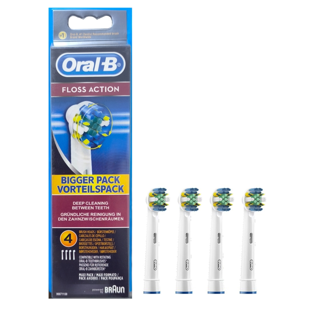 سری یدک مسواک برقی اورال بی مدل Floss Action بسته 4 عددی