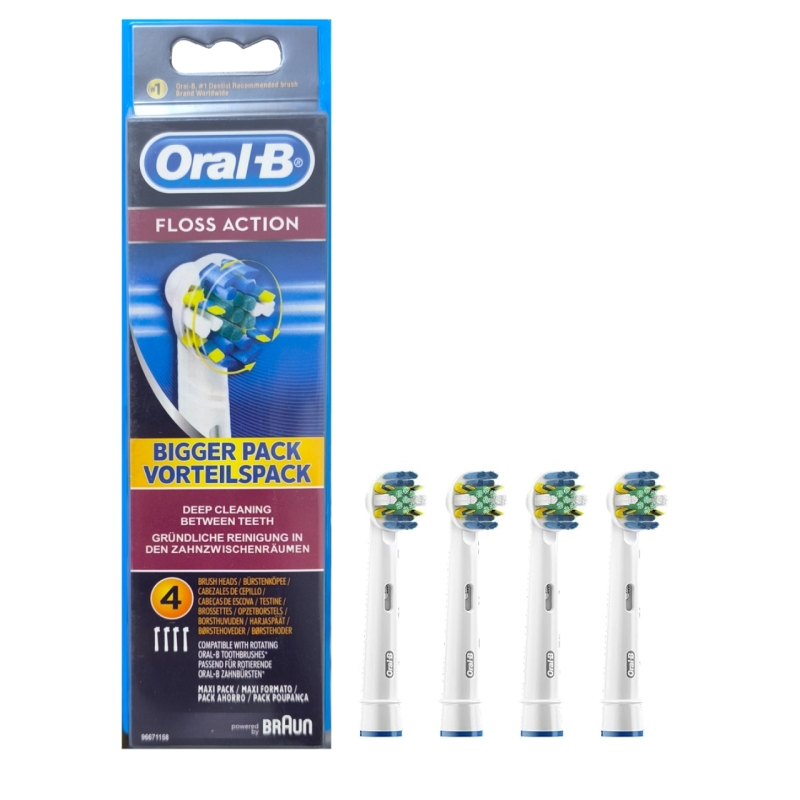 سری یدک مسواک برقی اورال بی مدل Floss Action بسته 4 عددی