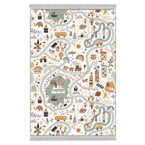 فرش پارچه‌ای دفه مدل فرشینه طرح فانتزی کد 8157