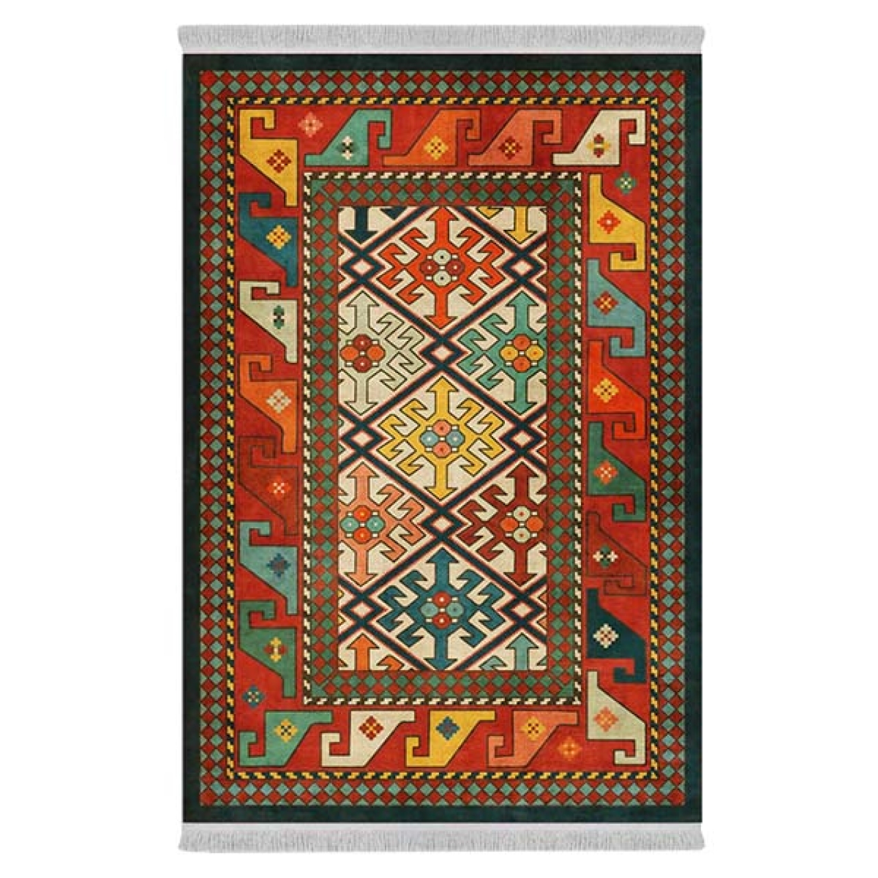 فرش پارچه‌ای دفه مدل فرشینه طرح مدرن کد 8059