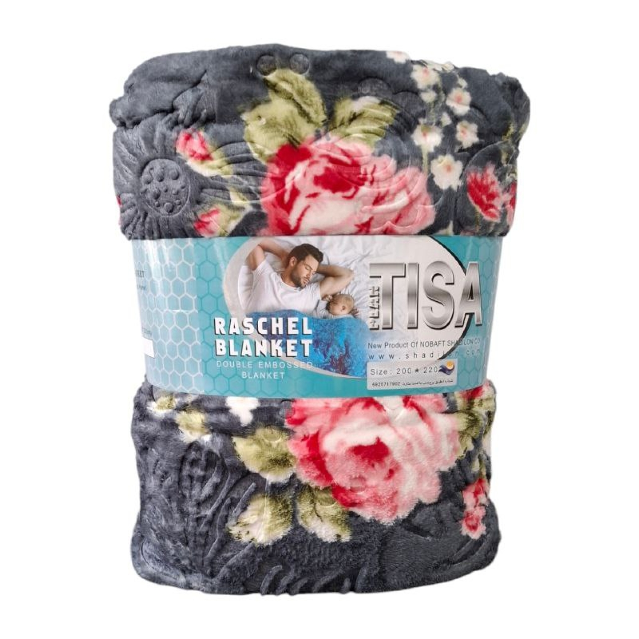 پتو دونفره سبک مسافرتی ژله ای TISA مدل گلدار سایز 200*220 سانتی متر