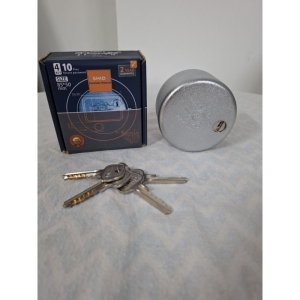 قفل گرد شید با کلید ۲ شیار پله ای - سایز 85*50 مات