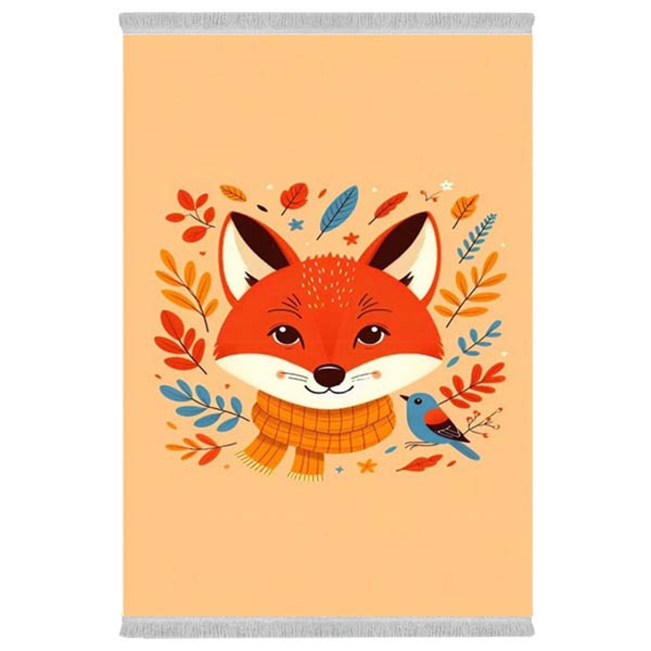 فرش پارچه‌ای دفه مدل فرشینه هازان مخمل طرح فانتزی کد 3285