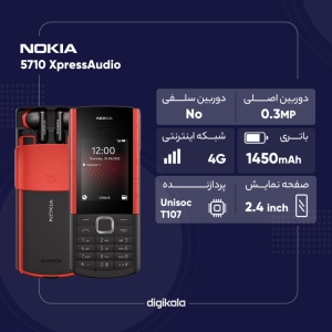 گوشی موبایل نوکیا مدل 5710 XpressAudio دو سیم کارت - مونتاژ ایران