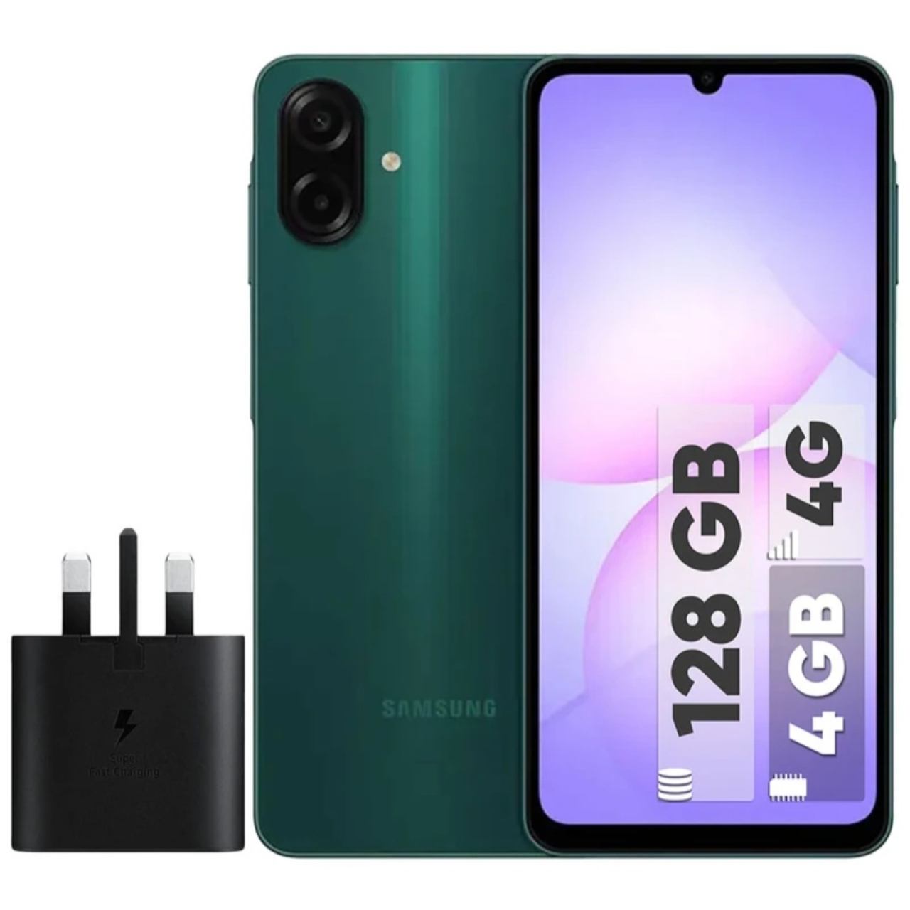 گوشی موبایل سامسونگ مدل Galaxy A07 4G دو سیم کارت ظرفیت 128 گیگابایت و رم 4 گیگابایت به همراه شارژر 25 وات سامسونگ