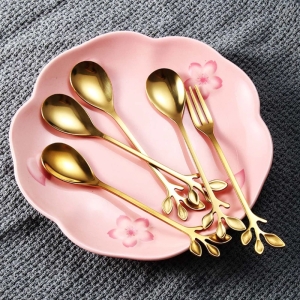 قاشق چای خوری مدل برگ کد 00601 مجموعه 6 عددی