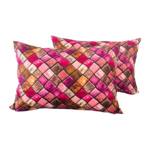 روبالشی مخمل طرح سنگفرش مجموعه 2 عددی