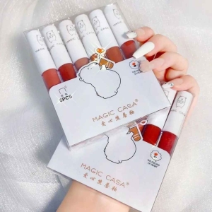 رژ لب مایع مجیک کاسا مدل خرسی بسته 6 عددی حجم 12 میل