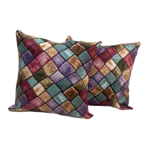کاور کوسن مخمل طرح سنگفرش مجموعه ۲ عددی